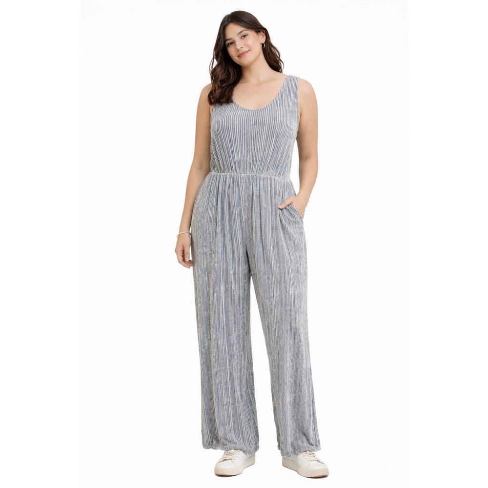 Caution To The Wind Jumpsuit Womens Small Black White Striped Tie Front Wide Leg